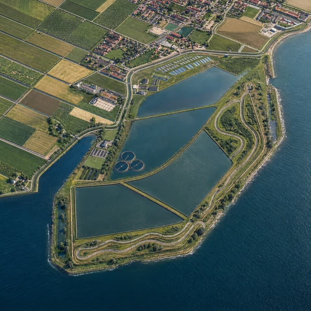 Render van het ontwerp voor de Klimaatbuffer IJsselmeer (bovenaanzicht)